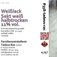 Ras Weißlack Sekt weiß halbtrocken